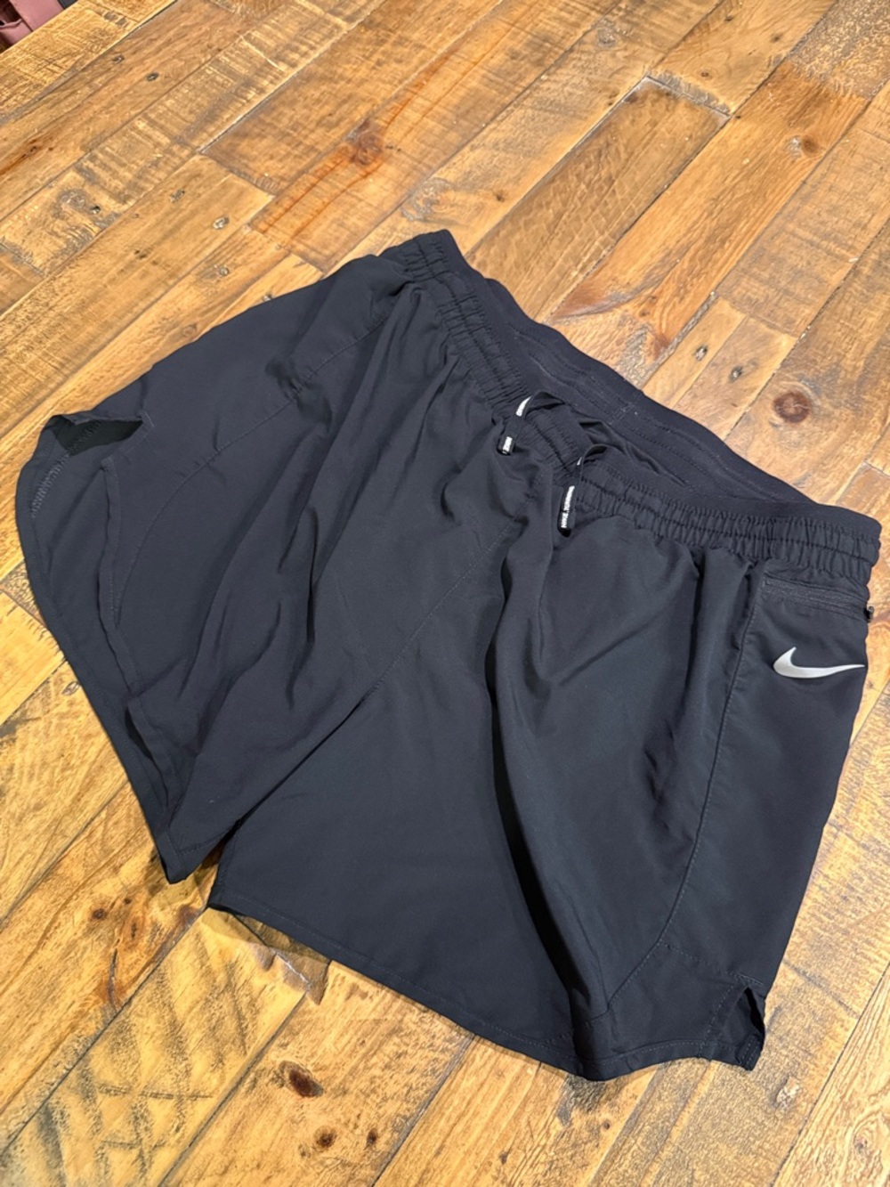 Nike Women’s Black Athletic Running Shorts with Reflective Swoosh